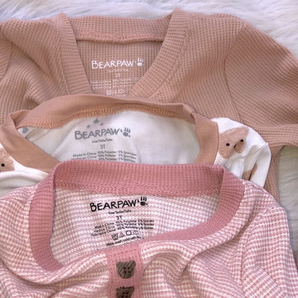 Cozy Kids Pajama Set - Pink, Peach, and Navy size 3T